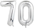 Number Balloons Silver Party Balloon - Giant Number 70 Balloon, 40 Inch Large Balloon for 70th Birthday Decorations, Silver Party Supplies for Anniversary
