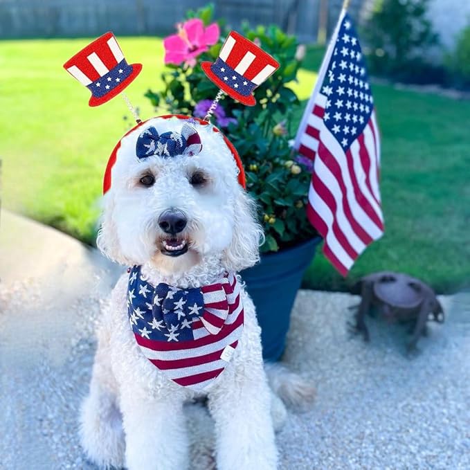 4th of July Headband 12pcs 250th Anniversary Patriotic Headbands Uncle Sam Hat USA Flag Headbands for Independence Day Party Favors Fourth of July Party Accessories