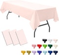 3-Pack Premium Plastic Blush Light Pink Tablecloth Disposable 54" x 108" Rectangle Table Cover Pastel Pale Pink Party Table Cloths for Parties Wedding Bridal Shower Engagement Banquet