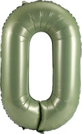 YPSelected 32 Inch Large Foil Helium Number Balloon Birthday Wedding Party 0-9 (Olive Green, 0)