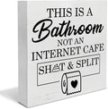 Country This Is a Bathroom Not an Internet Cafe Wood Box Sign Decor Desk Sign Bathroom Wooden Box Block Sign Rustic Home Shelf Wall Decoration