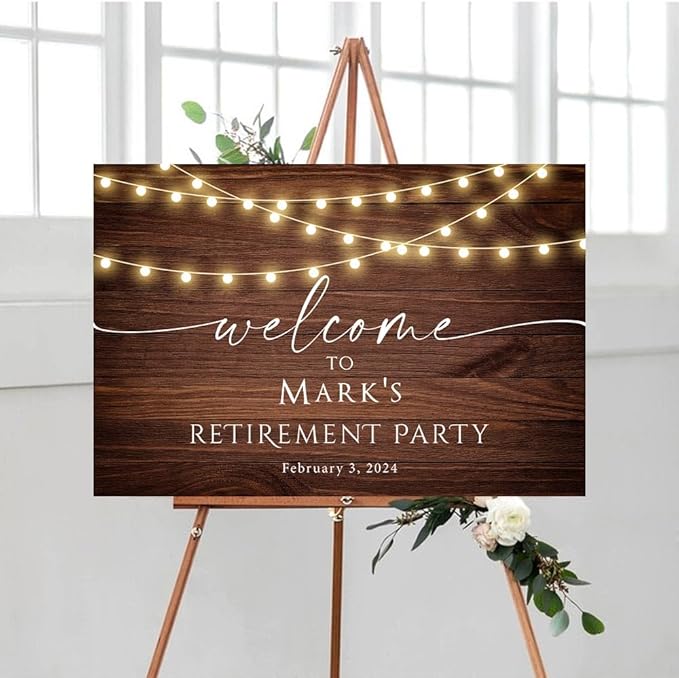 Personalized Retirement Yard Sign, Personalized Lawn Decoration for Happy Retirement Celebration, Outdoor Welcome Board for Party Entrance, Event Decor for Coworker Farewell Party, 12x18 Inch #13