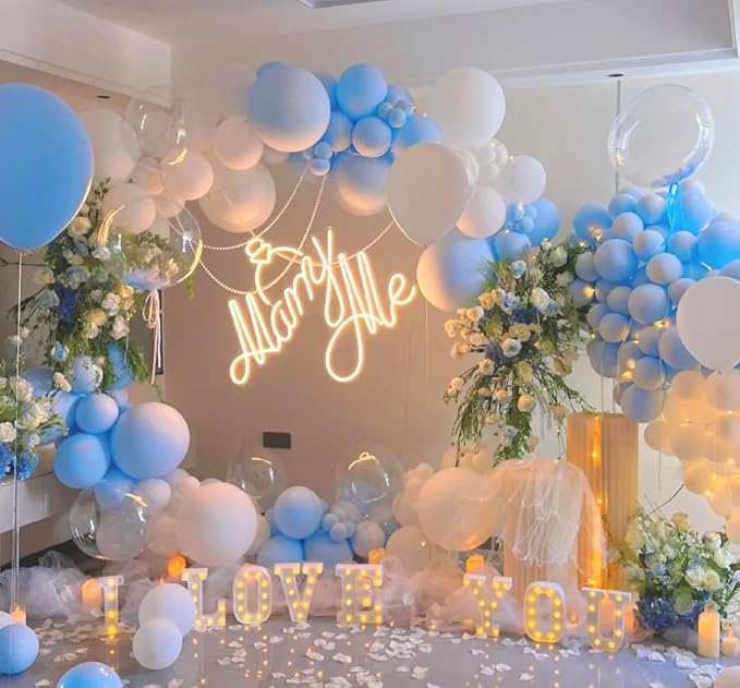 AZOWA 24 Inch Blue Balloon 10 Large Latex Balloons for Party Wedding Birthday Baby Shower Decoration (Blue, 10 Pcs)