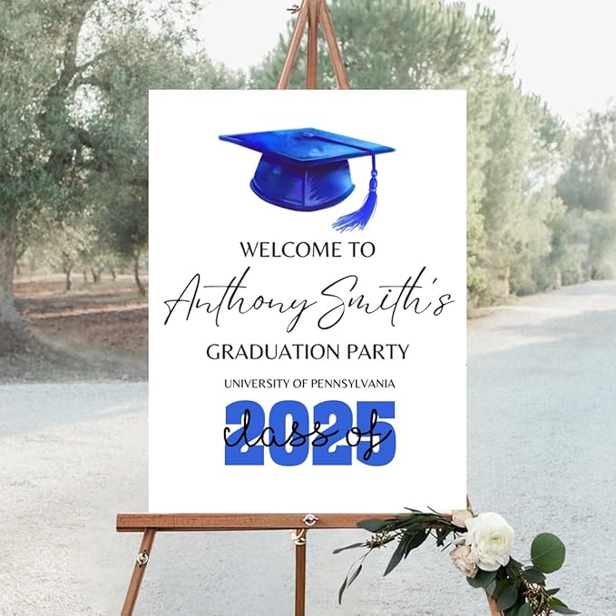 Graduation Party Welcome Sign, Photo Graduation Poster, Greenery Grad Poster, Grad Party Decorations, Senior 2025 2026, Class of 2025 Welcome Board,Custom Grad Celebration Sign, Graduates, Canvas 5