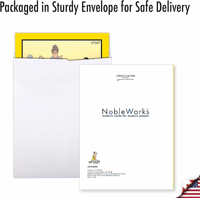 NobleWorks - 1 Large Happy Birthday Card with Envelope (8.5 x 11 Inch) - Funny Cartoon Humor (Buyer Discretion Advised) - Bangkokless J8394BDG