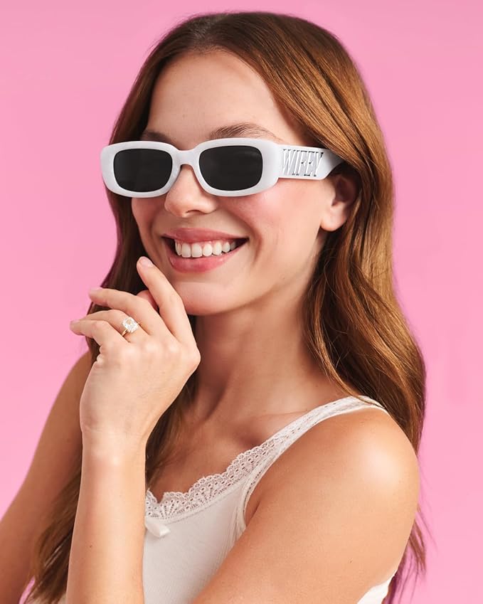 xo, Fetti Wifey Sunglasses - White Marble Sunnies | Bachelorette Party, Bridal Shower, Engagement, Beach, Bride To Be Gift, Wifey Accessories