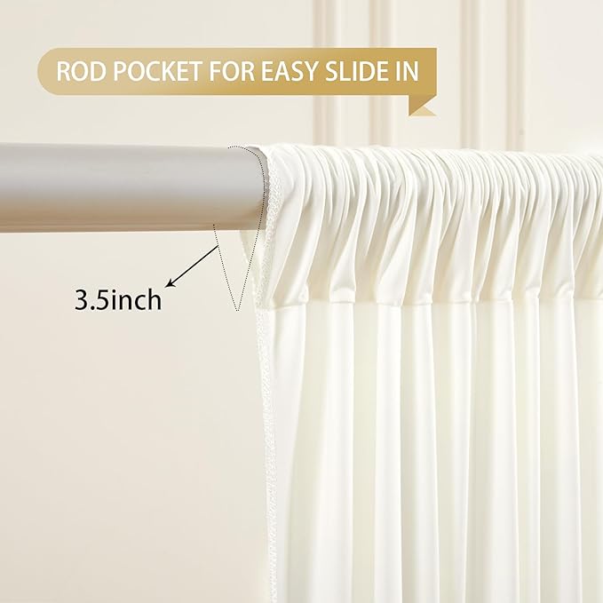 Beige Backdrop Curtains-Wrinkle-Free Polyester Photography Drapes Party Curtain Background for Baby Shower Wedding Decorations- 8 X10FT (Beige)