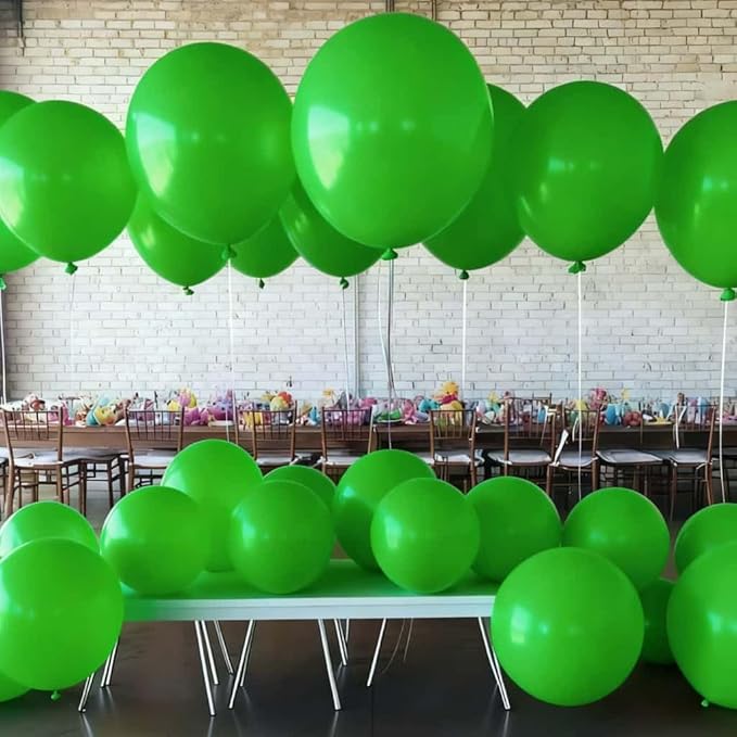 50 Pcs Giant Green Latex Balloon Kit - Mixed Sizes 18", 24", 36" for St. Patrick’s Day, Christmas, Earth Day, Baby Shower, Spring/Summer Outdoor Party & Events