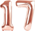 Rose Gold Number 17 Balloon 40 inch, 17 Number Balloons, 17th Birthday Decorations for Girls Boys, 17 Year Old Rose Gold Party Supplies