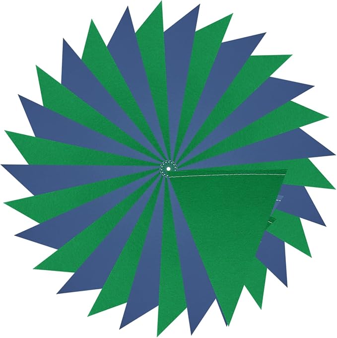 Meetppy 3 Pack Navy Blue Green Double Sided Paper Triangle Banner Flag Banner Pennant Garland Streamers for Golf Party Decorations Baby Shower Birthday Wedding Christmas Graduation