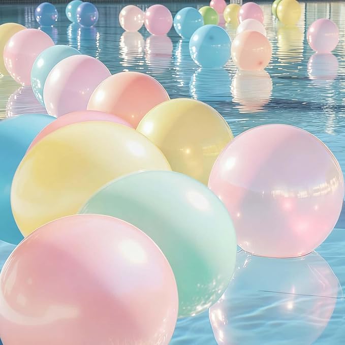 50 Pack Pastel Balloons 18 24 36 Inch Macaron Rainbow Colors balloon Various Sizes, for Baby Shower, Birthday, Wedding, Easter Party Decorations