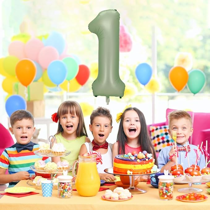 Number 1 Balloon, Large number balloons 40 inch Decor, 1st Birthday Party Decorations, Sage Green