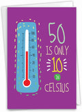 NobleWorks - Funny Milestone Birthday Greeting Card with Envelope (4.63 x 6.75 Inch) - 50 In Celsius C9574MBG