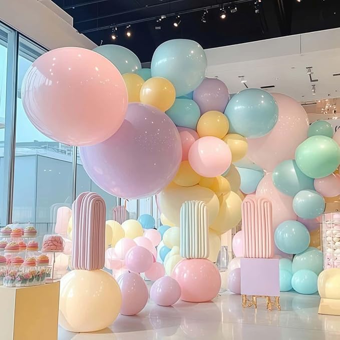 32 Pack Pastel Balloons 36 inch Multicolor Macaron Balloon for Day Girls Birthday Baby Shower Easter Party Decoration