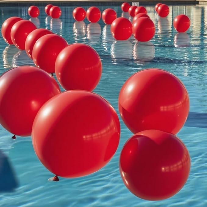 50 Pcs Red Balloons Kit 18 24 36 Multi Sizes Giant Balloon, Use for Pool Party Birthdays, Weddings, Events Party Decoration Supplies