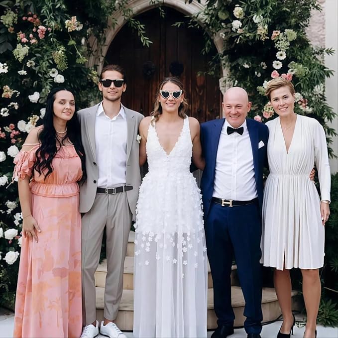 NIMOSA Just Married Decorations Bride And Groom Sunglasses Wedding Sunglasses for Just Married Wedding Party Decorations Honeymoon Accessories White and Black