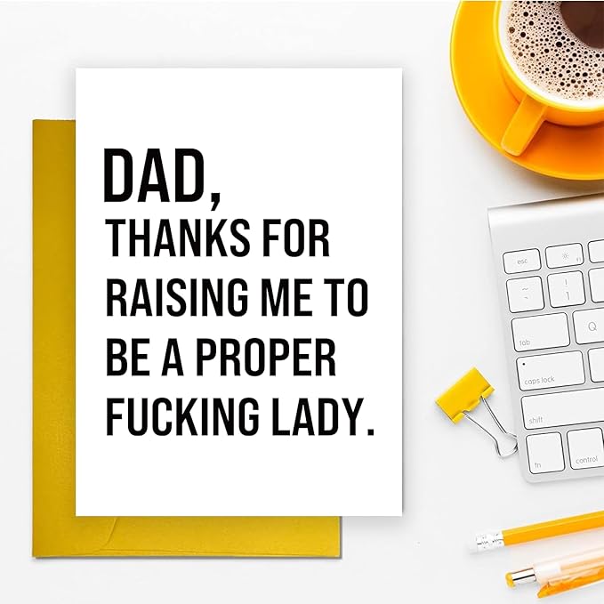 UUEFKTN Funny Dad Birthday Day Card Gift from Adult Daughter, Hilarious Birthday Cards for Daddy Stepdad Grandpa, Rude Fathers Day Card for Dad Father Stepfather Daddy, Humor Fathers Day Gift