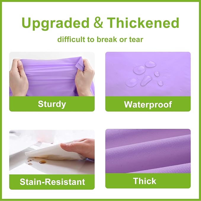 Purple Tablecloth - 3 Pack 54" × 108" Rectangle Disposable Light Purple Tablecloth, Lavender Waterproof Plastic Table Cover for Party, Wedding, Lavender Birthday Decoration