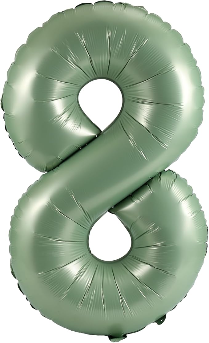 40 Inch Large Foil Helium Number Balloon Birthday Wedding Party 0-9 (Olive Green, 8)