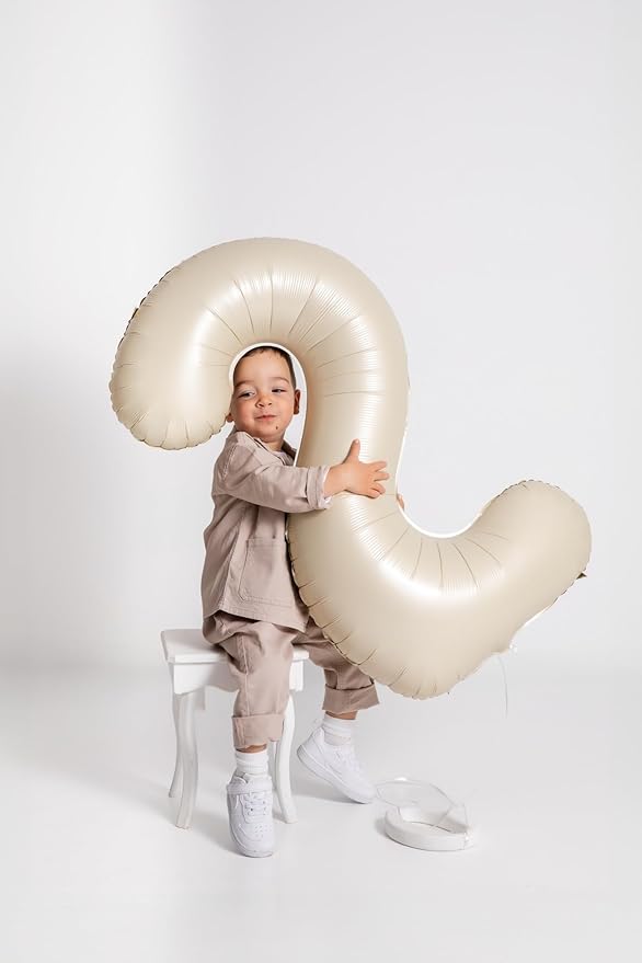 60 Balloon Number, Cream Number 60th Birthday Balloons 40 Inch, 60 Years Old Cream Birthday Decorations for Men Women, 60th Anniversary Decorations