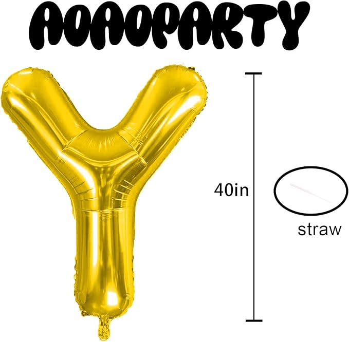 Letter Balloons 40Inch Large Giant big Foil Mylar Gold Balloons Y for Birthday Party Decorations