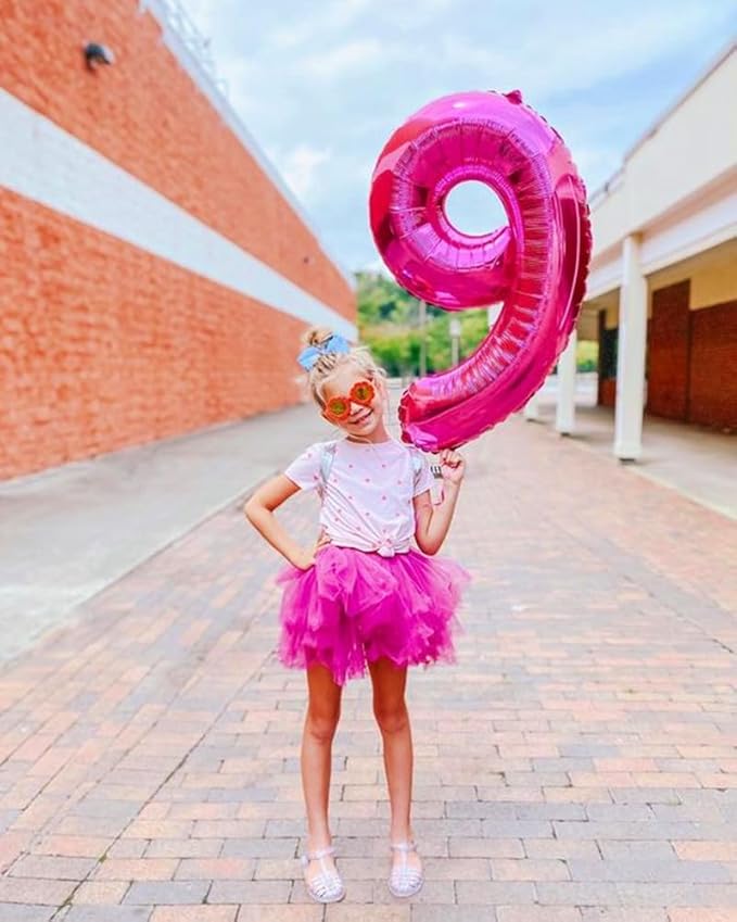 40 Inch Hot Pink Numbers 9 Balloon, Balloons Decorations for 9 19 90 Birthday Party, Engagement, Wedding, Graduations, Photo Shoot Supplies