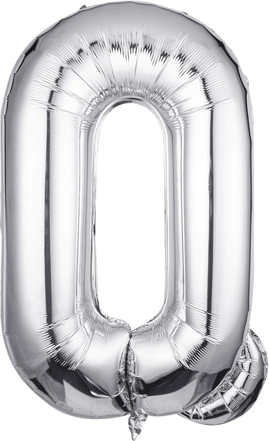 Letter Balloons 40 Inch, Single Silver Letter Q Balloons Aluminum Hanging Foil Film Balloon for Baby Shower, Wedding Anniversary, Graduation, Birthday Party Decoration