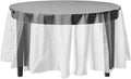 Exquisite 12-Pack Premium Plastic Tablecloth Pack of 12 Premium Plastic Tablecloth 84 Inch Round Table Cover - Clear