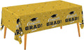 Gatherfun Graduation Tablecloths Graduation Party Table Decorations Waterproof Plastic Rectangular Disposable Table Cover for Congrats Grad Party Supplies 3PCS 54x108 Inch, Gold