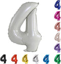 YPSelected 32 Inch Large Foil Helium Number Balloon Birthday Wedding Party 0-9 (Ivory, 4)