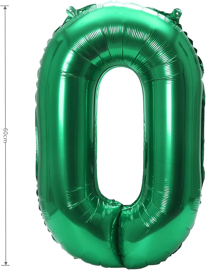 YPSelected 32 Inch Large Foil Helium Number Balloon Birthday Wedding Party 0-9 (Green, 0)