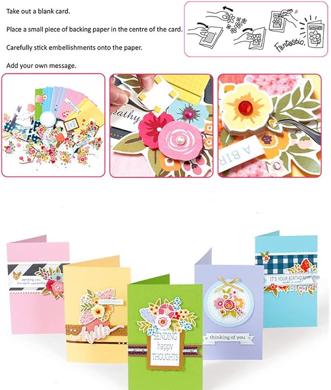 Gigicloud Diy Greeting Card Kits, Paper Greeting Card Set Handmade Diy Making Material Set For Birthday Invitation, Thanksgiving Christmas Holiday Baby Shower 15 Cards + 15 Envelopes