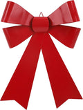 SIQITECHNO Metal Christmas Red Bow Wall Decoration Hanging Xmas Red Bow for Wreath Christmas Tree Topper Ornaments Outdoor Indoor Christmas Decorations for Party Front Door Porch Home