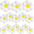 BTZO 16 Pcs Daisy Balloons, White Aluminum Foil Balloons for Birthday, Baby Shower, Wedding, Anniversary, Groovy Flower Theme Retro Hippie Party Decorations
