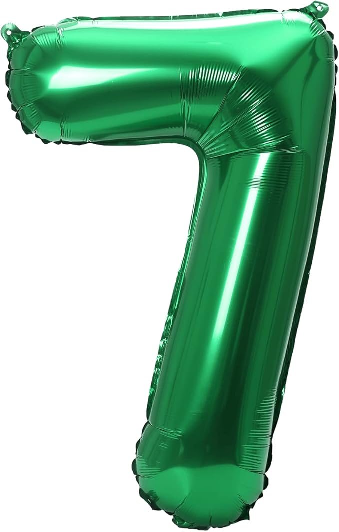 YPSelected 32 Inch Large Foil Helium Number Balloon Birthday Wedding Party 0-9 (Green, 7)