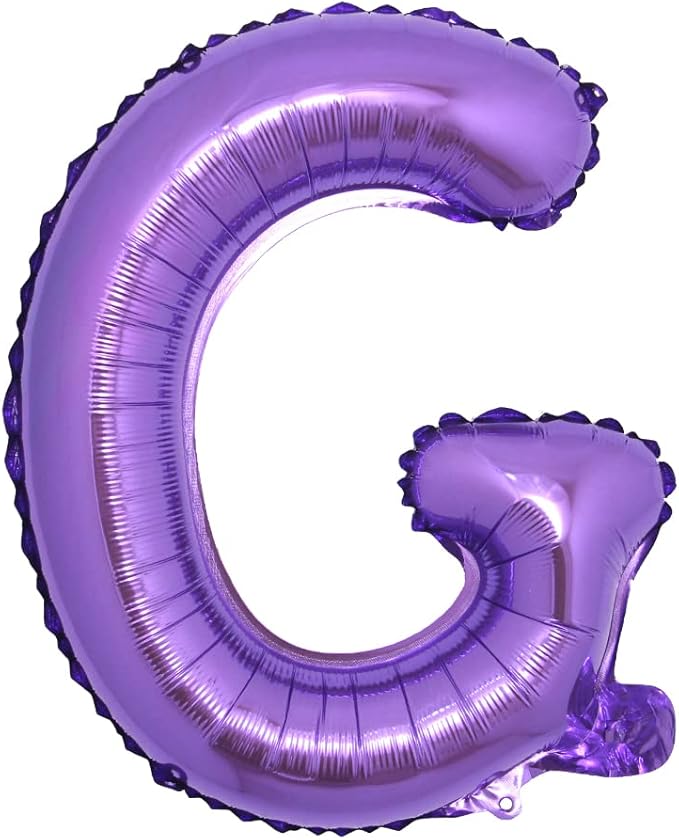 16 inch Purple Alphabet Letter and Number Balloons Set Package, Aluminum Hanging Foil Film Banner Mylar Balloon for Birthday Party Decoration Custom Word (A-Z, 0-9) (16 Inch Purple G)