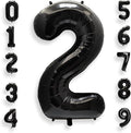 AULE 40 Inch Big Black 2 Balloon Number Large Foil Helium Number Balloons 0-9 Jumbo Giant Happy 2nd Birthday Party Decorations for Boy or Girl Huge Mylar Anniversary Party Supplies