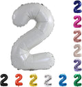 YPSelected 32 Inch Large Foil Helium Number Balloon Birthday Wedding Party 0-9 (Ivory, 2)