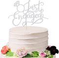 Just Engaged Cake Topper for Engagement Party Decorations, Engaged Ring Sign,We're Engaged Cake Toppers (silver)