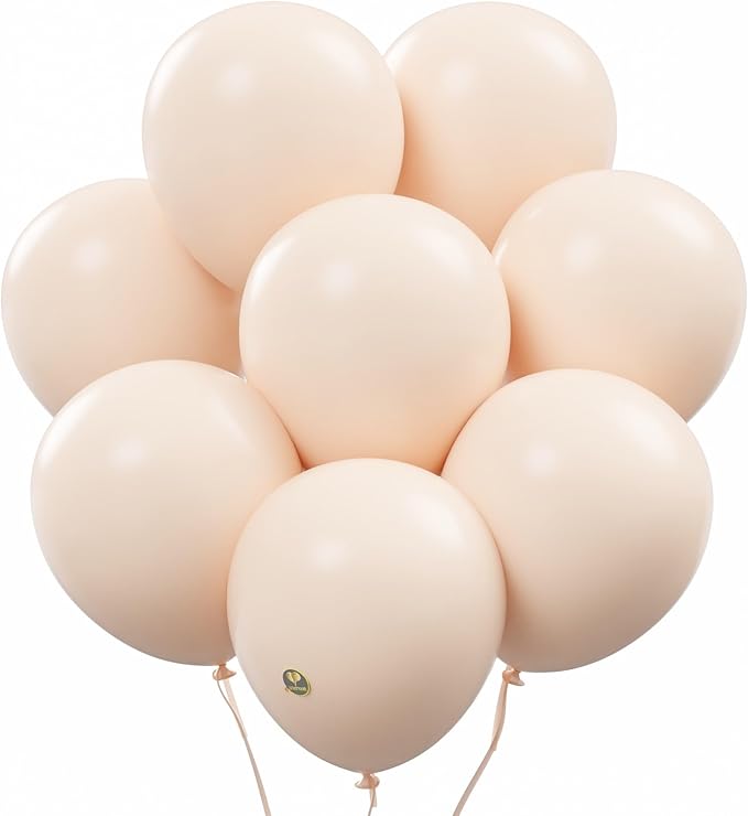 AFTERLOON® Biodegradable Balloons 50 pcs Pastel Peach 10 Inch, Matte Color Thickened Extra Strong Latex Helium Float, for Baby Shower Gender Reveal Garland Wedding Birthday Party Decorations