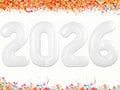 White 2026 Number Balloon 40 Inch, Foil Balloons 2026 New Years Eve Party Supplies, 2026 White 2026 Graduation Decorations, Parties Balloon Suit