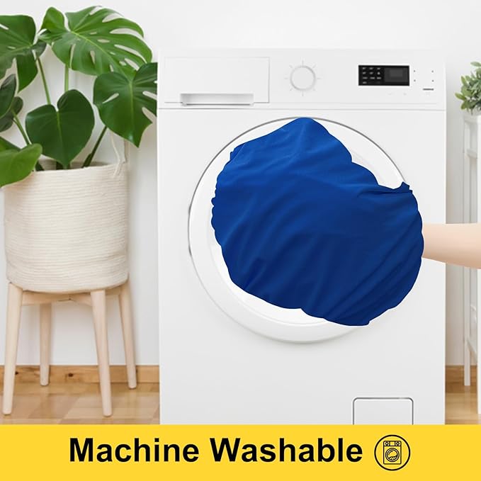 Smiry Spandex Tablecloth, Elastic Fitted Stretch Tablecloth for 5FT Rectangle Tables, Waterproof Washable Table Cover Skirt for Outdoor, Wedding, Banquet & Parties (Blue, 60Lx30Wx30H Inch)