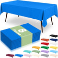 misaya 8 Packs Disposable Plastic Table Cloth, 54 x 108 Inch Waterproof Rectangle Tablecloth, Leakproof & Sturdy Decorative Table Covers for Easter, Picnic, Party and Outdoor, Blue