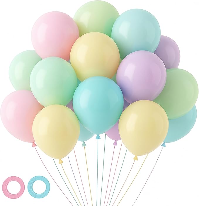 105pcs Pastel Balloons 12inch Party Latex Balloons for Birthday Easter Baby Shower Graduation Wedding Gender Reveal Anniversary Party Decorations