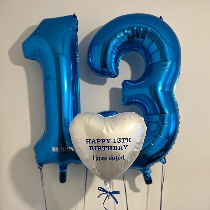 40 Inch Number 7 Balloon, Dark Blue Seven Birthday Decor, 7 17 27 70 Year Old Balloon Number for Engagement, Wedding, Graduations