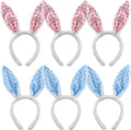 Plush Easter Bunny Ears Headband 6PCS Cute Rabbit Ear Hairbands Bunny-headband Easter Bunny Ears for Cosplay Dress up Theme Party Accessories
