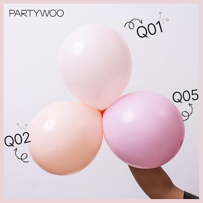 PartyWoo Pale Pink Balloons 50pcs 12 Inch Light Pastel Baby Pink Latex Helium Balloons for Birthday Engagement Bachelorette Baby Shower Easter Princess Butterfly Theme Party Decorations Pink-Q01