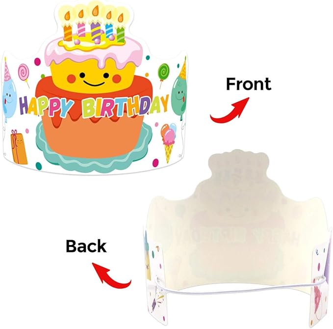 ceiba tree Happy Birthday Crowns Birthday Hats for Kids Teachers Students Classroom Party Favor 30Pcs