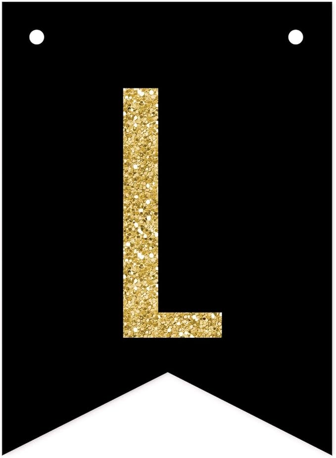 Andaz Press Faux Gold Glitter on Black Funny Alcohol Party Banner Decorations, Let's Get Nauti, Anchor Graphic, Approx 5-Feet, 1-Set, Wedding Bridal Shower Bachelorette Colored Hanging Pennant Decor