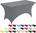 Utopia Kitchen Spandex Tablecloth 1 Pack [6FT, Grey] Tight, Fitted, Washable and Wrinkle Resistant Stretch Rectangular Patio Table Cover for Event, Wedding, Banquet & Parties [72Lx30Wx30H Inch]